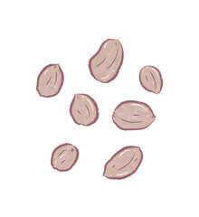 Steamed Taiwanese peanuts in flat illustration