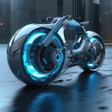 close up of a motorcycle, concept, futuristic, AI generated