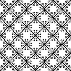 black and white seamless pattern repeated design ornament decoration floral flower damask style geometric elements tile texture textile fabric vector illustration