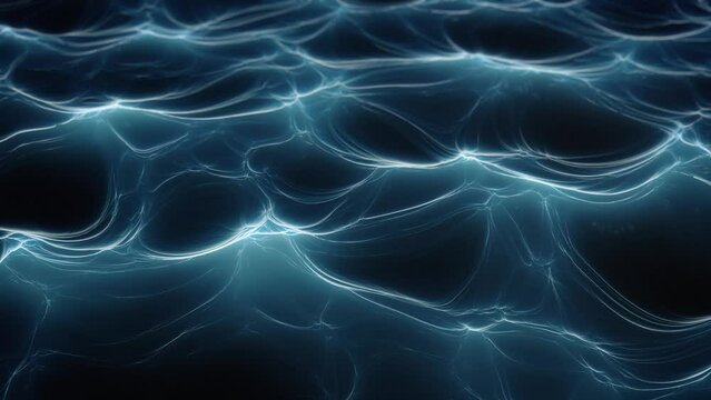 Animation Of Illuminated Waves On Surface. Organic Visuals. abstract