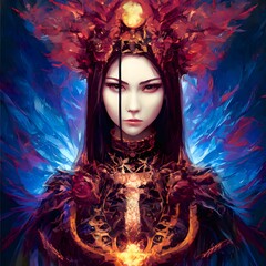 portrait of a woman in a dark fantasy costume