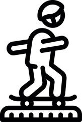 Skate rider in equipment icon outline vector. Street park. Urban sport