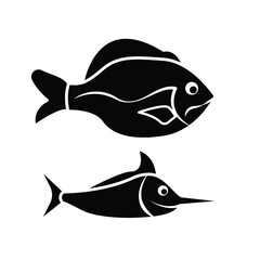 Obraz premium fish, icon, vector, design, template, illustrasi, logo, flat, style, trendy, collection