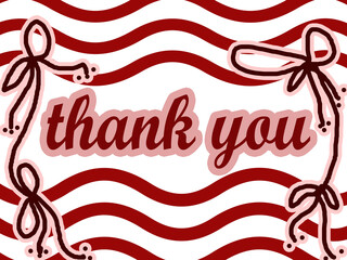 Fototapeta na wymiar Thank you card with Brown leafs and brown text background
