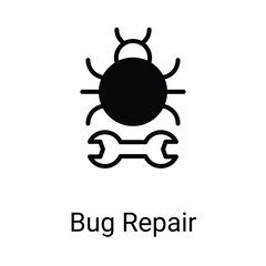 Bug Repair Icon Design. Suitable for Web Page, Mobile App, UI, UX and GUI design.