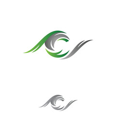 Fototapeta premium Letter C shaped eyes and wave