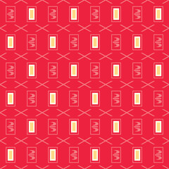 Japanese Embroidery Rectangle Cross Vector Seamless Pattern