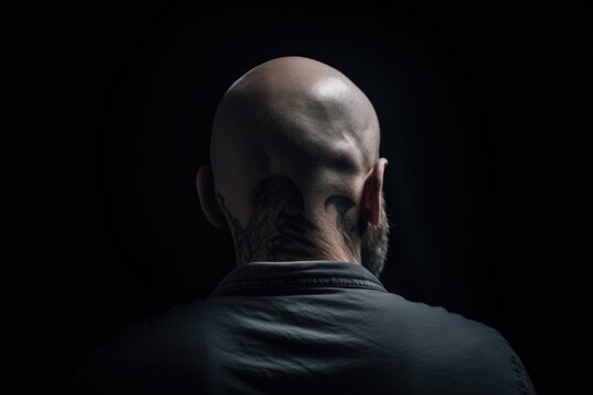 backview of a bald man