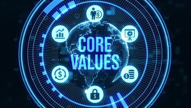 Business, Technology, Internet and network concept. Core values responsibility ethics goals company concept.