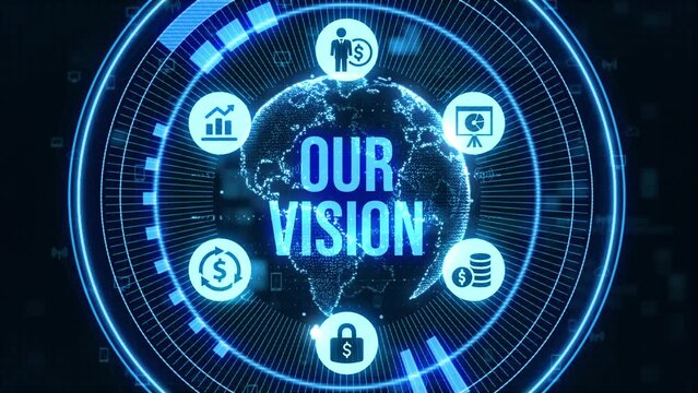 Business, technology, internet and network concept. Virtual screen of the future and sees the inscription: Our vision.