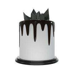 Black forest cake, food, birthday, party, for mockup template, Premium Quality, PNG, decoration,  3d, illustration, view render, hd, alpha background, format, new year