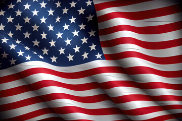 American flag on wooden background. Place for text or typography. Generative Ai