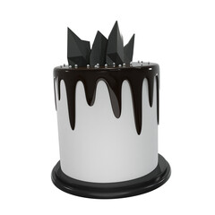 Black forest cake, food, birthday, party, for mockup template, Premium Quality, PNG, decoration,  3d, illustration, view render, hd, alpha background, format, new year