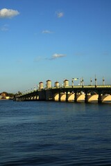 Fototapeta na wymiar Lions Gate Bridge at night over the Matanzas River at St Augustine, Florida