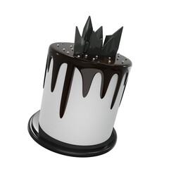 Black forest cake, food, birthday, party, for mockup template, Premium Quality, PNG, decoration,  3d, illustration, view render, hd, alpha background, format, new year