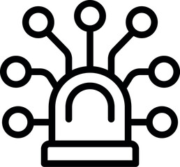 Security flasher icon outline vector. Safety guard. Data lock