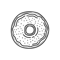 Doughnut, Donut in doodle style vector