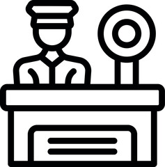 Police office icon outline vector. Safety guard. Computer secure