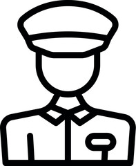 Police officer icon outline vector. Safety guard. Data lock