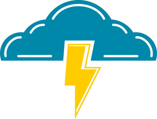 Clouds thunderstorm lightning strike icon PNG