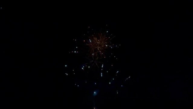 Colorful fireworks on the night sky background