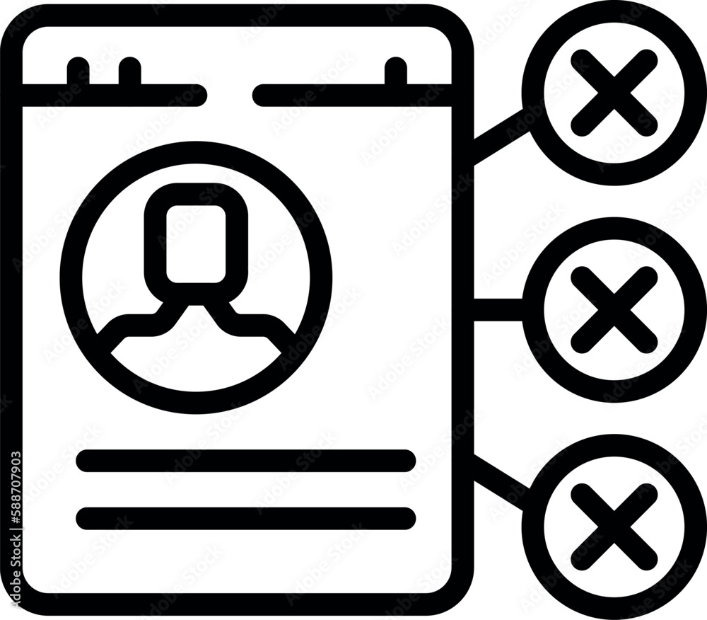Poster account blocking icon outline vector. internet lock. fake block
