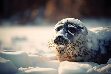 A seal in nature. Generative AI