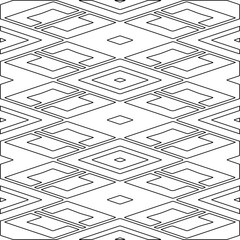 Stylish texture with figures from lines.Abstract geometric black and white pattern for web page, textures, card, poster, fabric, textile. Monochrome graphic repeating design. 