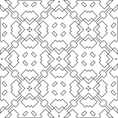 Stylish texture with figures from lines.Abstract geometric black and white pattern for web page, textures, card, poster, fabric, textile. Monochrome graphic repeating design. 