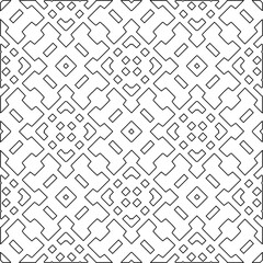 Stylish texture with figures from lines.Abstract geometric black and white pattern for web page, textures, card, poster, fabric, textile. Monochrome graphic repeating design. 