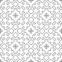 Stylish texture with figures from lines.Abstract geometric black and white pattern for web page, textures, card, poster, fabric, textile. Monochrome graphic repeating design. 