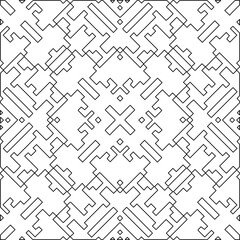 Stylish texture with figures from lines.Abstract geometric black and white pattern for web page, textures, card, poster, fabric, textile. Monochrome graphic repeating design. 