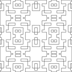 Stylish texture with figures from lines.Abstract geometric black and white pattern for web page, textures, card, poster, fabric, textile. Monochrome graphic repeating design. 