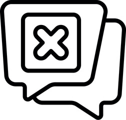 Obraz premium Blocked chat icon outline vector. Internet account. Lock attack