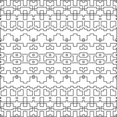 Stylish texture with figures from lines.Abstract geometric black and white pattern for web page, textures, card, poster, fabric, textile. Monochrome graphic repeating design. 