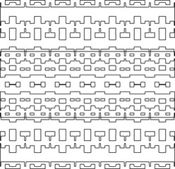 Stylish texture with figures from lines.Abstract geometric black and white pattern for web page, textures, card, poster, fabric, textile. Monochrome graphic repeating design. 