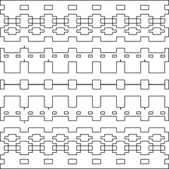 Stylish texture with figures from lines.Abstract geometric black and white pattern for web page, textures, card, poster, fabric, textile. Monochrome graphic repeating design. 