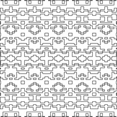 Stylish texture with figures from lines.Abstract geometric black and white pattern for web page, textures, card, poster, fabric, textile. Monochrome graphic repeating design. 