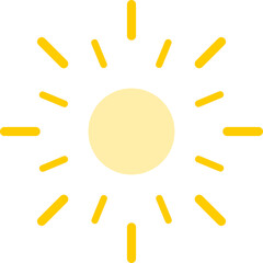 Yellow sun sunshine light rays icon PNG