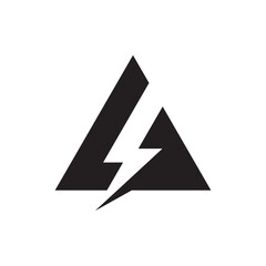 Triangle with flash logo vector