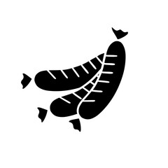 Sausages icon vector. Meat products illustration sign. BBQ symbol or logo.