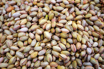 Pistachios (Antep Fistigi). Close up of organic pistachios in the market. Turkish bazaar        
