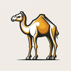 Camel Isolated on White Background. Generative AI