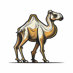 Camel Isolated on White Background. Generative AI