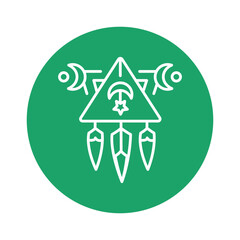 Dream catcher line icon. Isolated vector element.