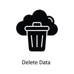Delete Data Vector  Solid Icons. Simple stock illustration stock