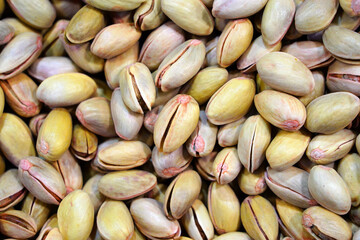Pistachios (Antep Fistigi). Close up of organic pistachios in the market. Turkish bazaar        