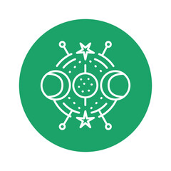 Mystical ornament line icon. Isolated vector element.