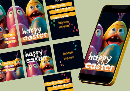 Happy Easter Social Media Generated With AI