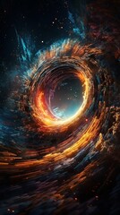 Black hole in space. Generative AI
